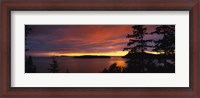 Framed Clouds over the sea at dusk, Rosario Strait, San Juan Islands, Fidalgo Island, Skagit County, Washington State, USA