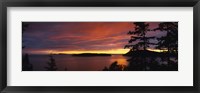Framed Clouds over the sea at dusk, Rosario Strait, San Juan Islands, Fidalgo Island, Skagit County, Washington State, USA