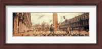 Framed Flock of pigeons flying, St. Mark's Square, Venice, Italy