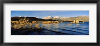 Framed Lake with mountains in the background, Mono Lake, Eastern Sierra, Californian Sierra Nevada, California, USA
