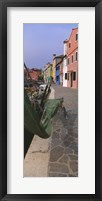 Framed Houses along a road, Burano, Venetian Lagoon, Italy