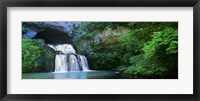 Framed Waterfall in a forest, Lison River, Jura, France