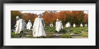 Framed Statues of army soldiers in a park, Korean War Memorial, Washington DC, USA