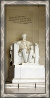 Framed Abraham Lincoln's Statue in a memorial, Lincoln Memorial, Washington DC, USA