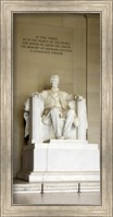 Framed Abraham Lincoln's Statue in a memorial, Lincoln Memorial, Washington DC, USA