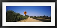 Framed Pedestrian Crossing sign at the roadside, Outback Highway, Australia