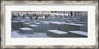 Framed Group of people walking near memorials, Memorial To The Murdered Jews of Europe, Berlin, Germany