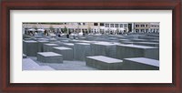 Framed Group of people walking near memorials, Memorial To The Murdered Jews of Europe, Berlin, Germany