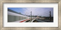 Framed Silver Train on railroad tracks, Central Station, Berlin, Germany