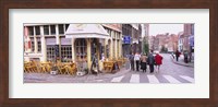 Framed Tourists walking on the street in a city, Ghent, Belgium