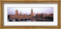 Framed Arch bridge across a river, Westminster Bridge, Big Ben, Houses Of Parliament, Westminster, London, England