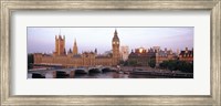 Framed Arch bridge across a river, Westminster Bridge, Big Ben, Houses Of Parliament, Westminster, London, England