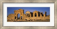 Framed Old ruins of buildings in a city, Sbeitla, Kairwan, Tunisia