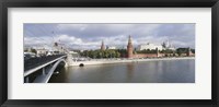 Framed Bridge across a river, Bolshoy Kamenny Bridge, Grand Kremlin Palace, Moskva River, Moscow, Russia