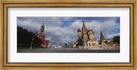 Framed Low angle view of a cathedral, St. Basil's Cathedral, Spasskaya Tower, Kremlin, Moscow, Russia