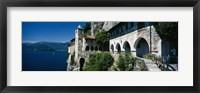 Framed Walkway along a building at a lake, Santa Caterina del Sasso, Lake Maggiore, Piedmont, Italy