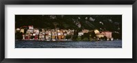 Framed Buildings at the lakeside viewed from a ferry, Varenna, Lake Como, Lecco, Lombardy, Italy