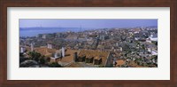 Framed High angle view of a city viewed from a castle, Castelo De Sao Jorge, Lisbon, Portugal