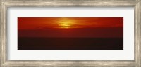 Framed Sunset over a grain field, Carson County, Texas Panhandle, Texas, USA