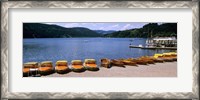 Framed Row of boats in a dock, Titisee, Black Forest, Germany