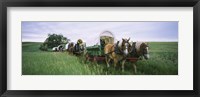 Framed Historical reenactment, Covered wagons in a field, North Dakota, USA