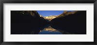 Framed Reflection of mountains in a lake, Lake Louise, Banff National Park, Alberta, Canada