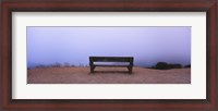 Framed Empty bench in a parking lot, California, USA