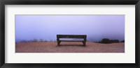 Framed Empty bench in a parking lot, California, USA