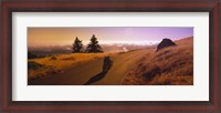 Framed High angle view of a motorcycle moving on a road, Mt Tamalpais, Marin County, California, USA