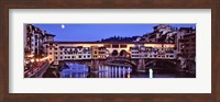 Framed Bridge across a river, Arno River, Ponte Vecchio, Florence, Tuscany, Italy