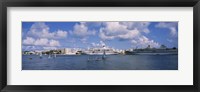 Framed Cruise ships docked at a harbor, Hamilton Harbour, Hamilton, Bermuda