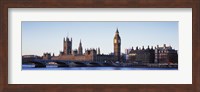 Framed Bridge across a river, Big Ben, Houses of Parliament, Thames River, Westminster Bridge, London, England