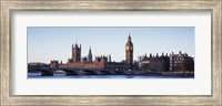 Framed Bridge across a river, Big Ben, Houses of Parliament, Thames River, Westminster Bridge, London, England