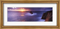 Framed Sunset over the sea, Land's End, Cornwall, England