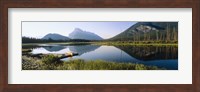 Framed Reflection of mountains in water, Vermillion Lakes, Banff National Park, Alberta, Canada
