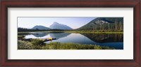 Framed Reflection of mountains in water, Vermillion Lakes, Banff National Park, Alberta, Canada