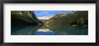 Framed Reflection of mountains in water, Lake Louise, Banff National Park, Alberta, Canada