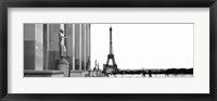 Framed Statues at a palace with a tower in the background, Eiffel Tower, Place Du Trocadero, Paris, Ile-De-France, France
