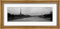 Framed River with a tower in the background, Seine River, Eiffel Tower, Paris, Ile-De-France, France