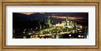 Framed Red Square at night, Kremlin, Moscow, Russia