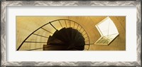 Framed Low angle view of a spiral staircase of a lighthouse, Key West lighthouse, Key West, Florida, USA