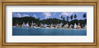 Framed Sailboats on the beach, Grenada Sailing Festival, Grand Anse Beach, Grenada
