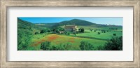 Framed High angle view of a church on a field, Abbazia Di Sant'antimo, Montalcino, Tuscany, Italy