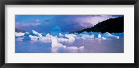Framed Icebergs floating on water, Lago Grey, Patagonia, Chile