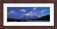 Framed Cloud over mountains, Towers of Paine, Torres del Paine National Park, Patagonia, Chile