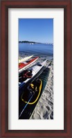Framed Kayaks on the beach, Third Beach, Sakonnet River, Middletown, Newport County, Rhode Island (vertical)