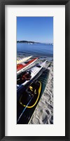 Framed Kayaks on the beach, Third Beach, Sakonnet River, Middletown, Newport County, Rhode Island (vertical)