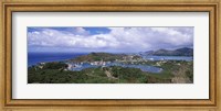 Framed Aerial view of a harbor, English Harbour, Falmouth Bay, Antigua, Antigua and Barbuda
