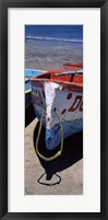 Framed Two fishing boats on the beach, Mazatalan, Mexico