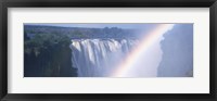 Framed Rainbow over a waterfall, Victoria Falls, Zambezi River, Zimbabwe
